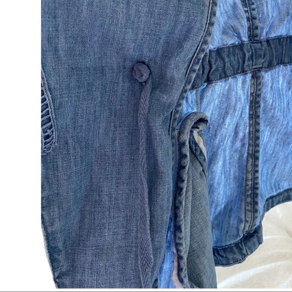 Max jeans denim jean vest drawstring waist blue M - Picture 4 of 6